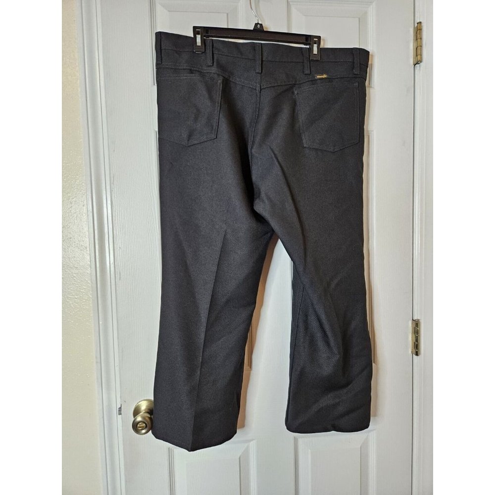 Vintage Wrangler 40 x 30 Polyester Black Designer Rodeo Cowboy Pants 828K - Picture 2 of 8